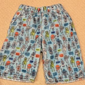 Kids Robot Print Fuzzy Pajama Shorts